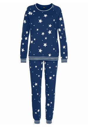 LASCANA SET - Pyjama set - dunkelblau gemustert