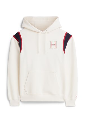 Tommy Hilfiger, RWB PIQUE H BAGDE REG HOODIE - Felpa con cappuccio - ivory petal