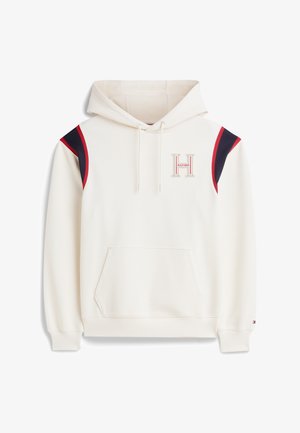 Tommy Hilfiger, RWB PIQUE H BAGDE REG HOODIE - Felpa con cappuccio - ivory petal
