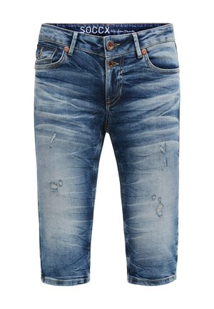 Soccx, SOCCX CAPRI JEANS MI:LO SLIM FIT - Denim shorts - distressed vintage blue