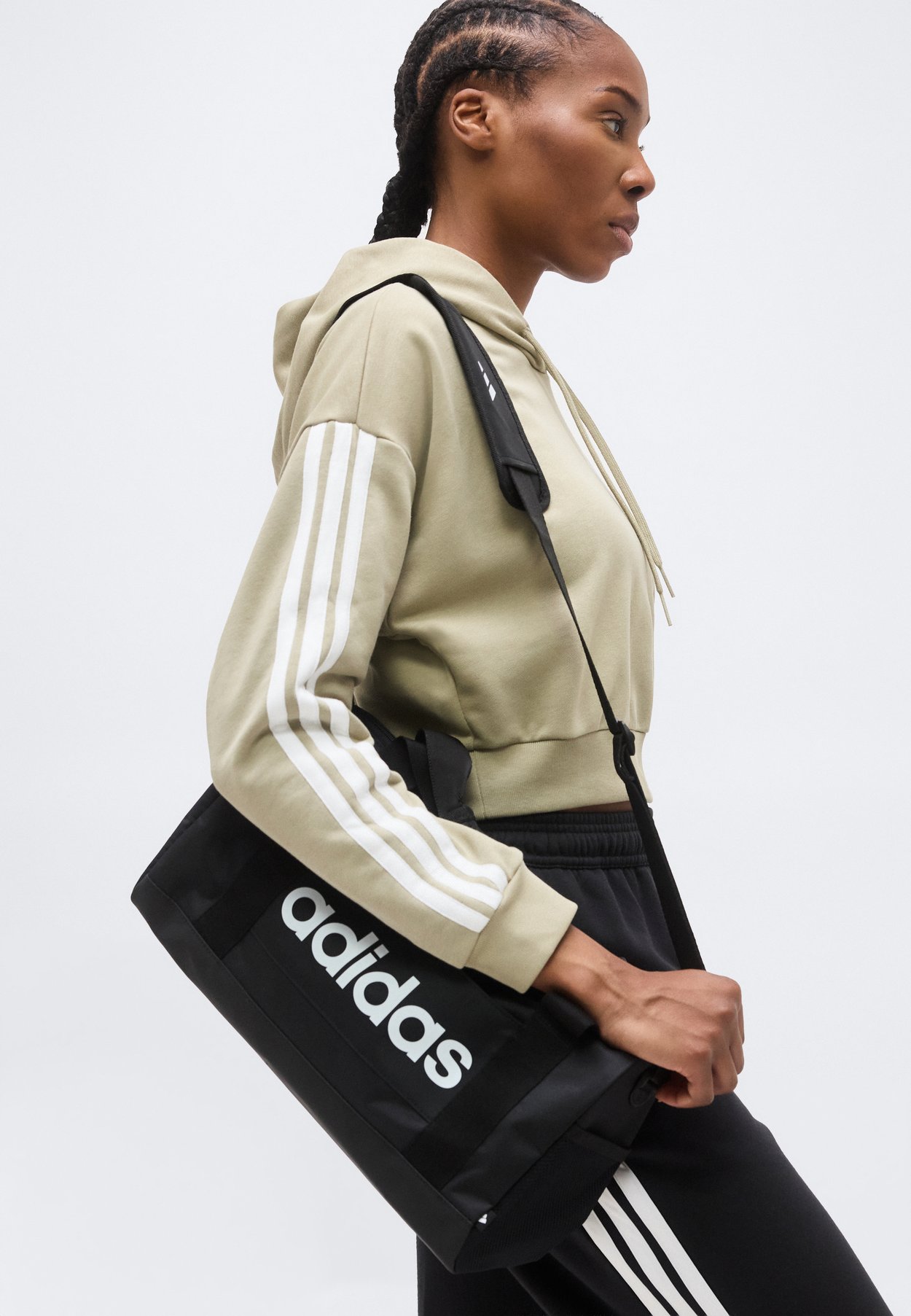 ESSENTIALS 3 STRIPES FRENCH TERRY CROPPED