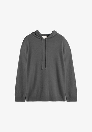 Grijze hoodie gemaakt van zachte stof. Beschikt over een capuchon met trekkoord, lange mouwen en ribgebreide boorden en manchetten. Minimalistisch design.