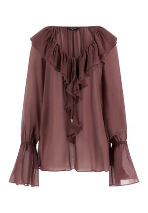 MARCIANO BY GUESS, ADELA LS RUFFLES BLOUSE - Blouse - braun