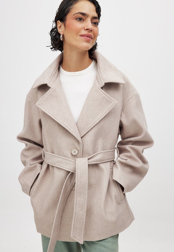 Klassischer Mantel - taupe