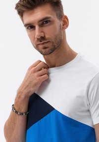 Ombre Triko s potiskem - white navy