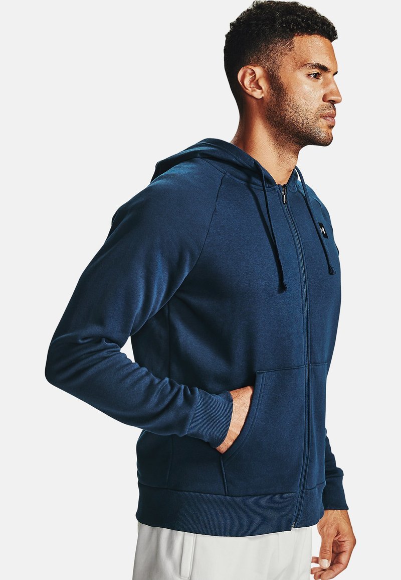 Under Armour RIVAL HOODIE - Sweater met rits - onyx