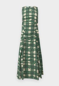 CHECKERED CADY SLEEVELESS GATHERED MIDI DRESS - Vapaa-ajan mekko - green