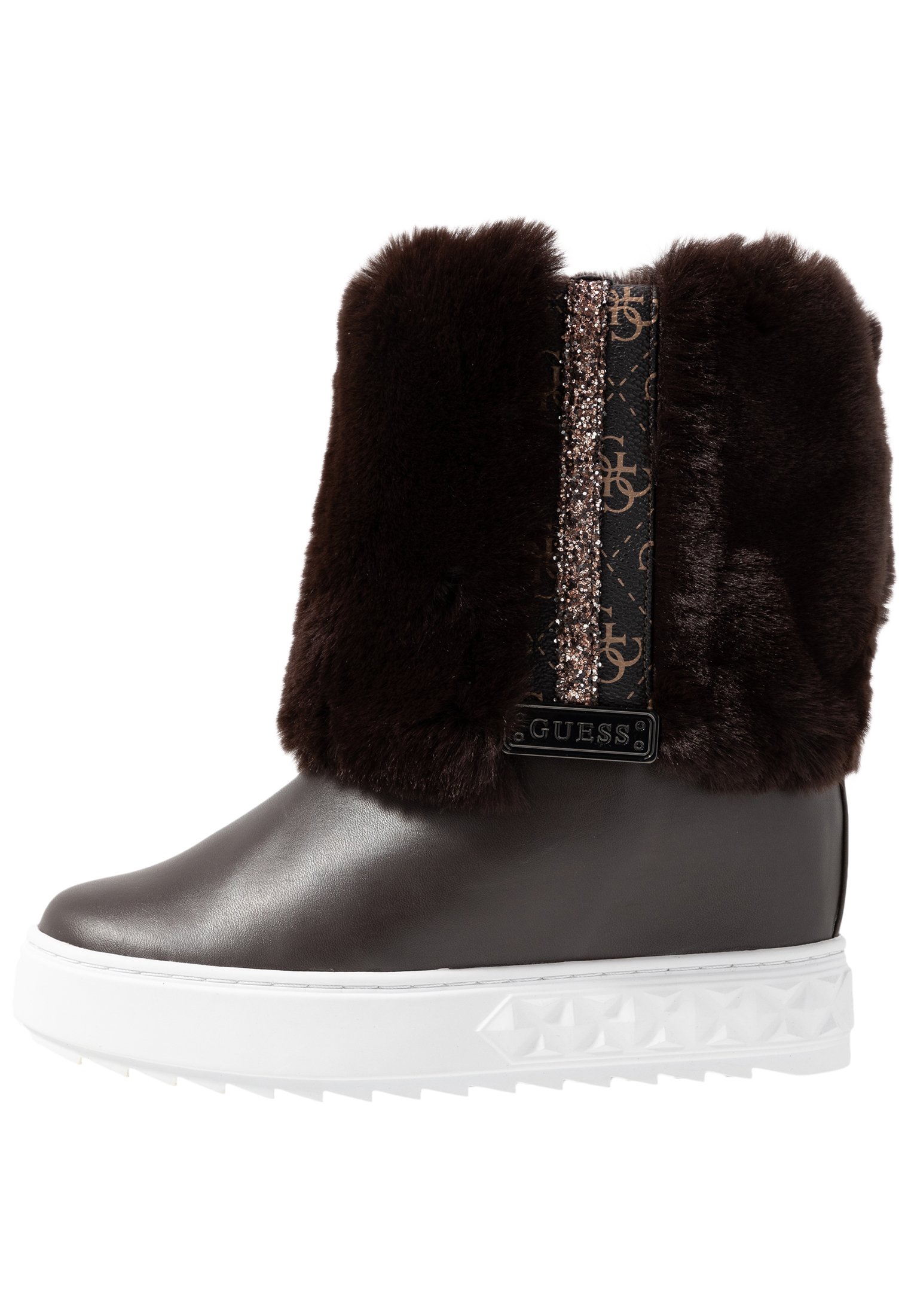 Guess Enkellaarsjes met sleehak - dark brown/Donkerbruin - Zalando.be