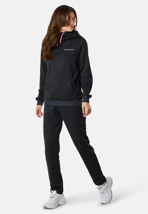 Hoodie - charcoal melange dusty rose