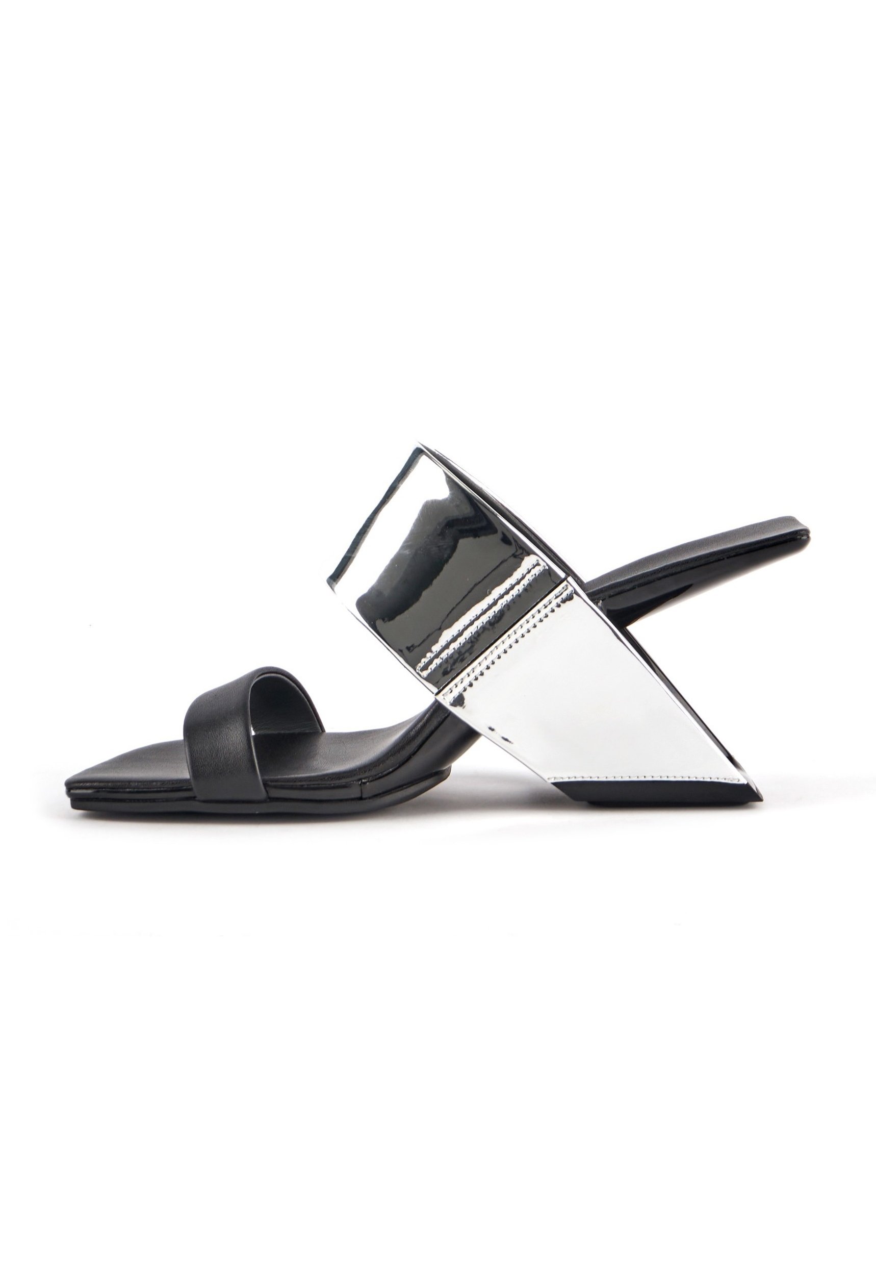 United Nude LOOP HI - Heeled mules - mirror silver/silver