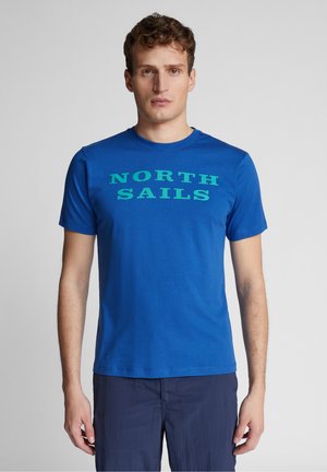 MIT SCHRIFTZUG - T-Shirt print - meeresblau