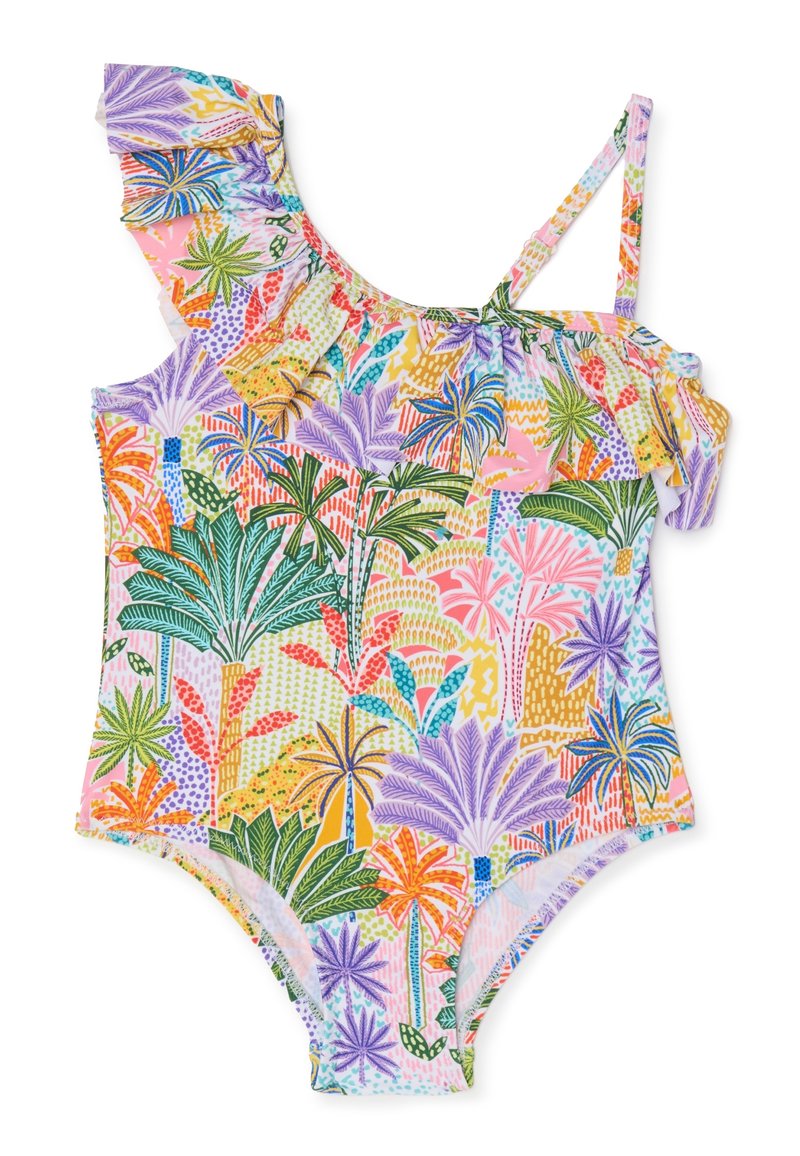 OVS WITH FLOUNCE AND TROPICAL  - Maillot de bain - yellow purple