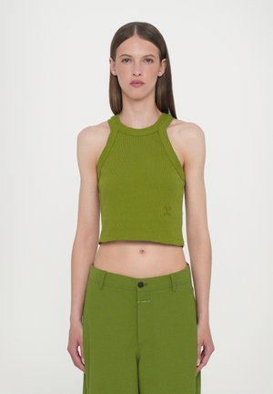CLOSED CROPPED RACER TANK - Top - pistachio green