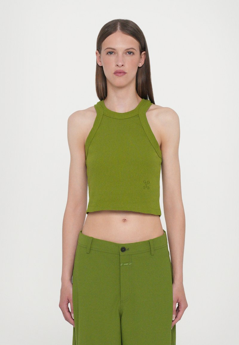 CLOSED CROPPED RACER TANK - Linne - pistachio green