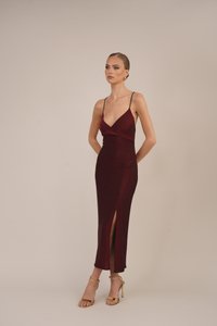 WAL G. EXCLUSIVE NYE GLITTER  ARGENTINE MIDI - Koktel haljina / svečana haljina - wine
