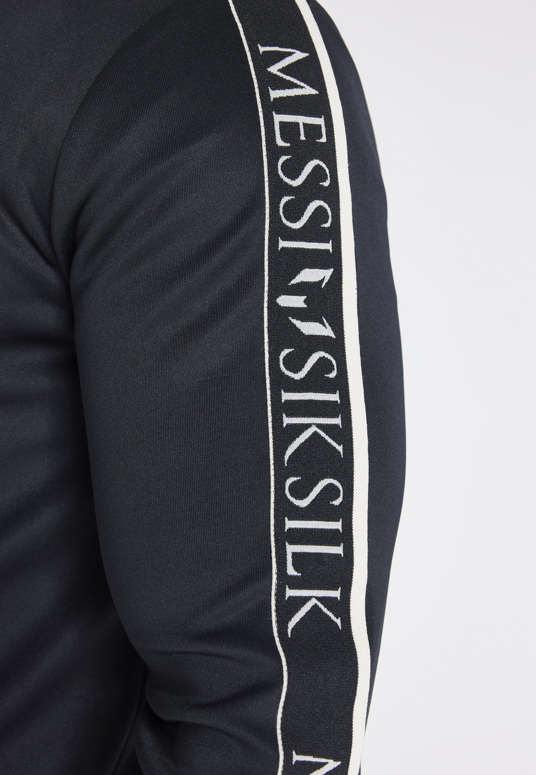 MESSI X SIKSILK TAPED ZIP HOOD - Kofta - black MESSI X SIKSILK TAPED ZIP HOOD - Kofta - black