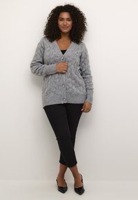 Kaffe Curve Adīta jaka - grey melange