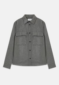 FLAT OVERSHIRT - Pluus - dark grey melange