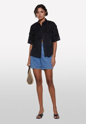 Sisley, WITH EMBROIDERY - Hemdbluse - black