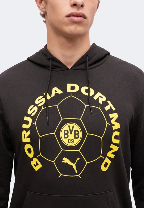 PUMA BVB DORTMUND FTBLCULTURE HOODIE - Club wear - black/faster yellow — photo 6