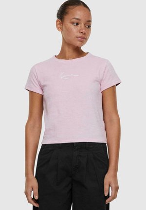 SMALL SIGNATURE BLOCK TOWELING  - T-shirt con stampa - berry light rose