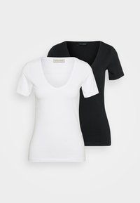 2 PACK  - T-shirts - black/white