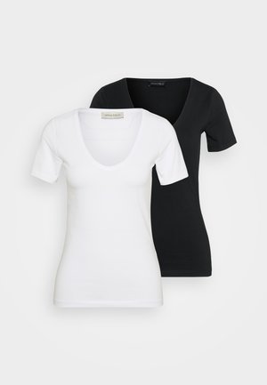 2 PACK  - T-shirts - black/white
