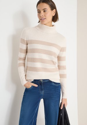 SOFTER ROLLKRAGENPULLOVER - Strickpullover - beige