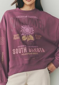 Next SUNFLOWER FLORAL CREW NECK  RELAXED FIT   - Sportska majica - mauve purple