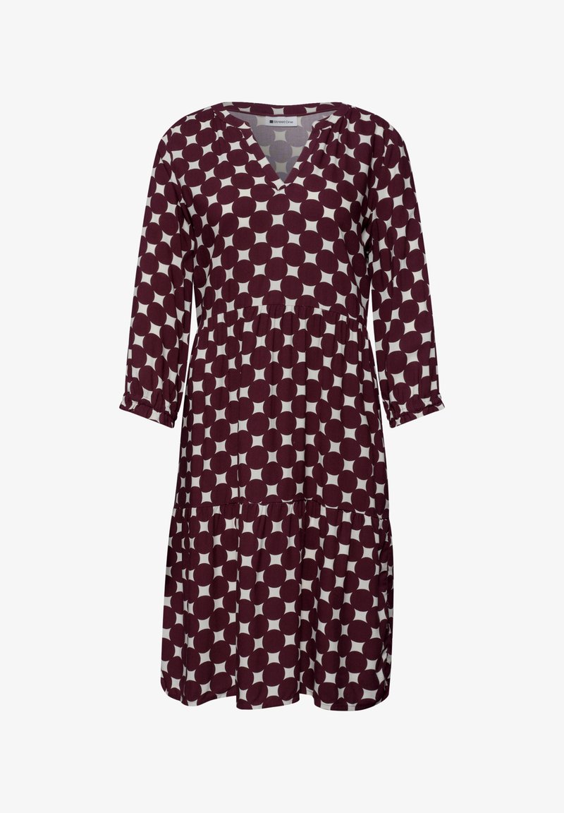 Rustic Rouge Dress Street One KNEE-LENGTH DRESS WITH SPLIT NECK AND PRINT - Robe de jour ...