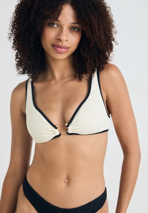 BEACH BOUND RING FRONT - Bikini top - ecru