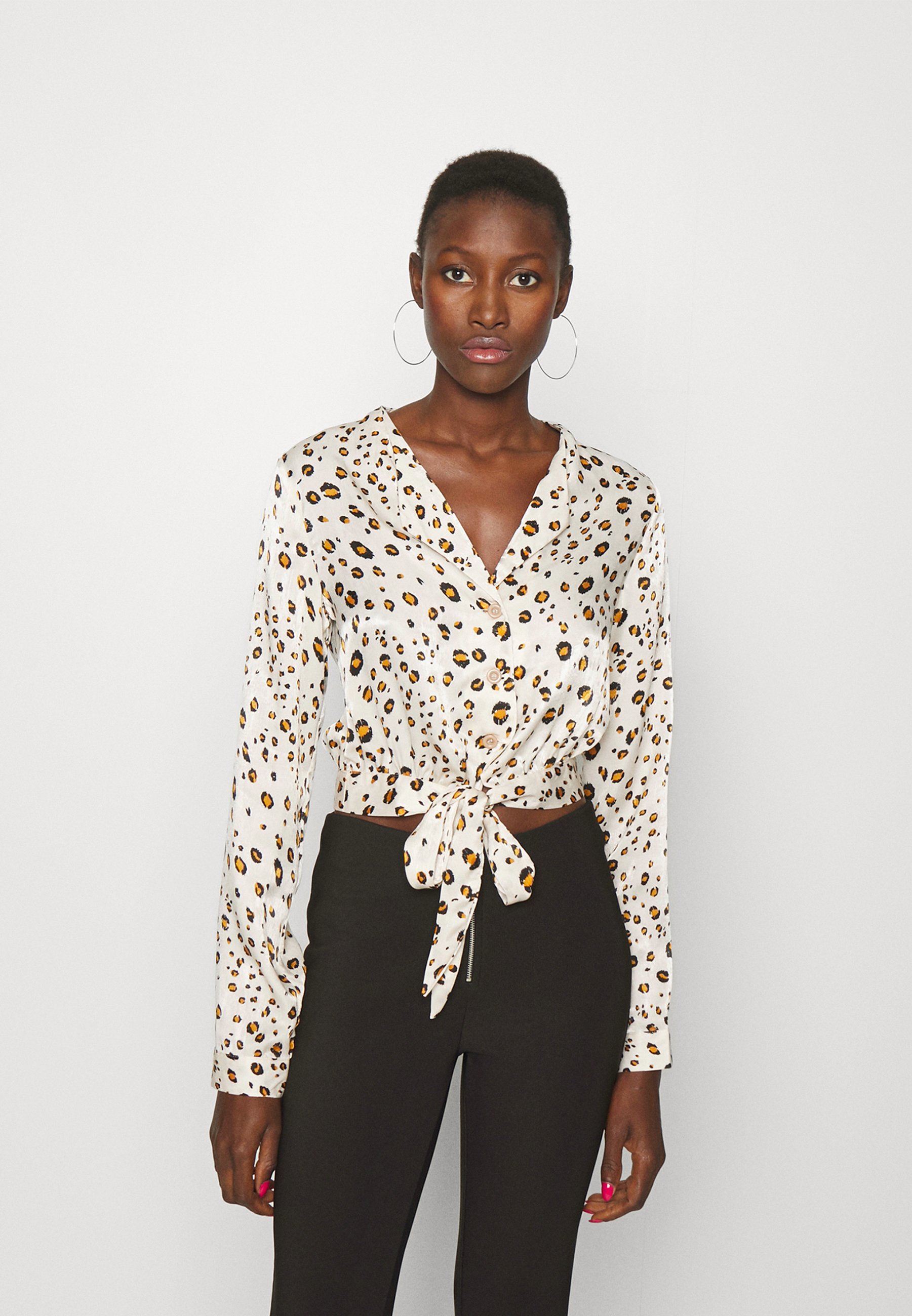 Missguided Tall TIE FRONT SHIRT LEOPARD 