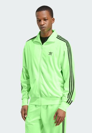 FBIRD - Športna jopa s kapuco na zadrgo - signal green   black