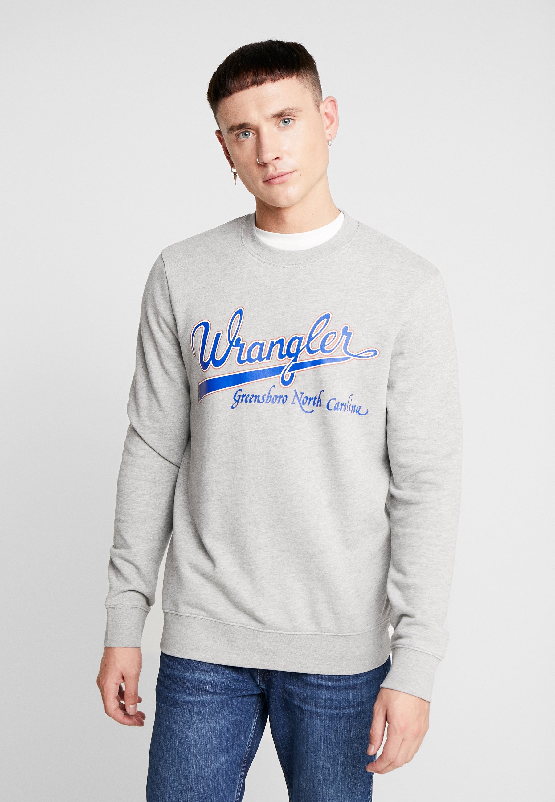 Wrangler LOGO Sweatshirt mid grey melange Zalando.no Wrangler LOGO - Sweatshirt - mid grey melange
