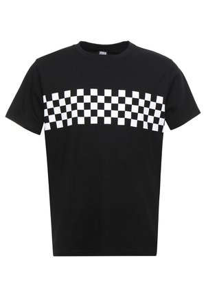 CHECK PANEL TEE PLUS SIZE - Print T-shirt - black/white