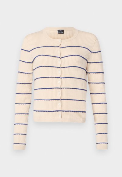 PS Paul Smith WOMENS BUTTON THROUGH CARDIGAN - Neuletakki - white / blue