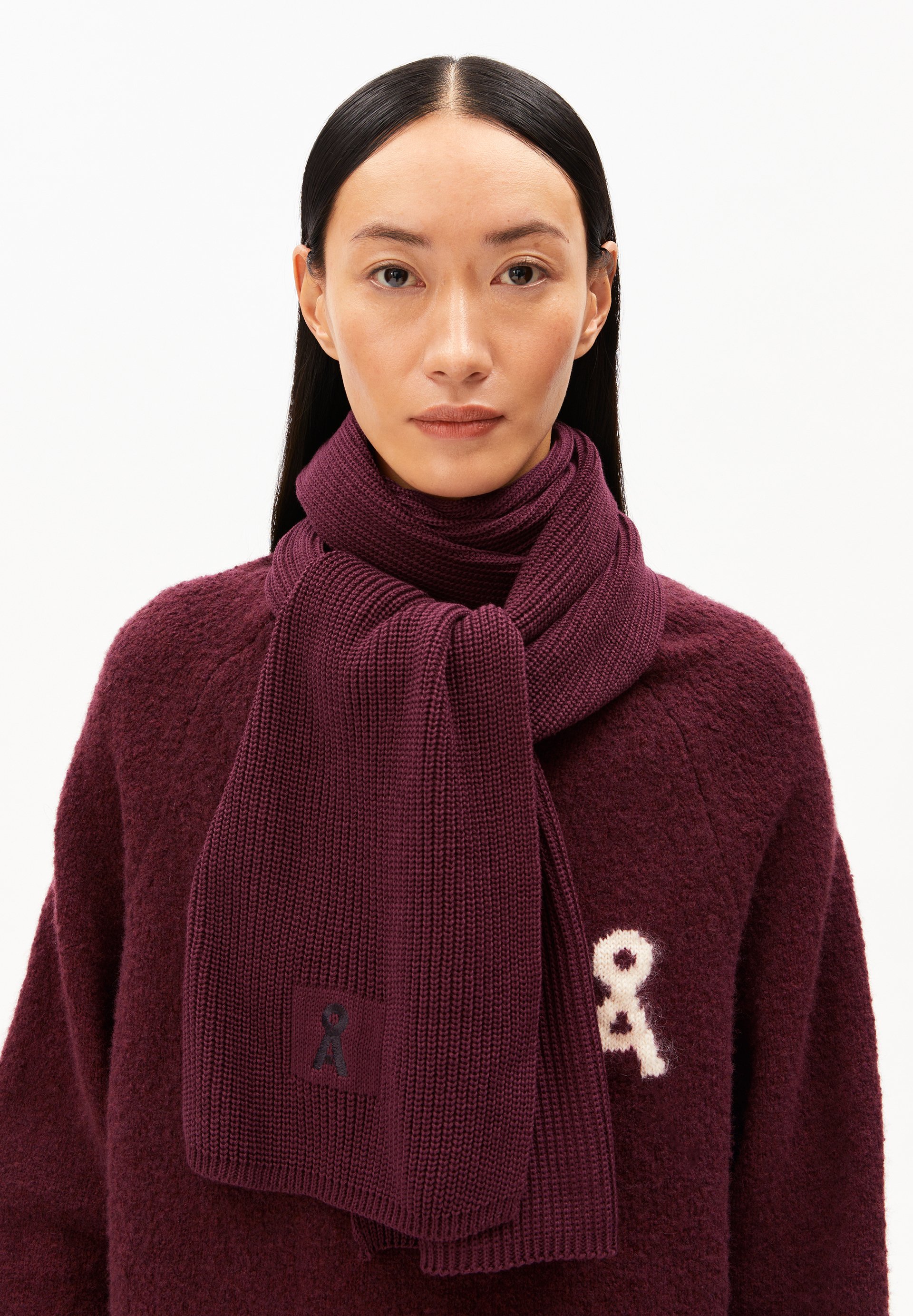 ARMEDANGELS Écharpe dark cranberry/framboise