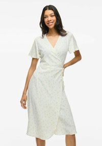 VILA VILOVIE WRAP DRESS - Robe de jour - egret