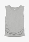 CROPPED SLEEVELESS TOP WITH SIDE RUCHING - Topp - mottled light grey