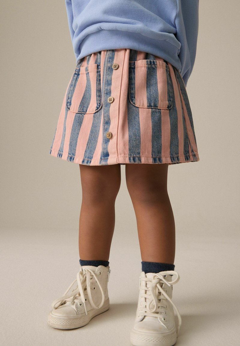 Next REGULAR FIT -  STRIPE - Jupe trapèze - denim pink