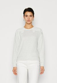 ONLY - ONLGINA O NECK  - Sweatshirt - light grey melange/white Miniatyrbild 1