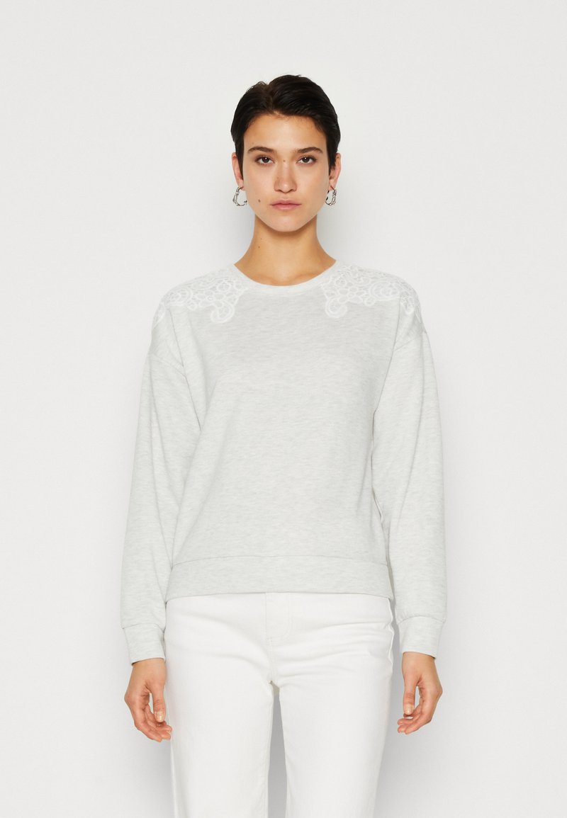 ONLY - ONLGINA O NECK  - Sweatshirt - light grey melange/white, Förstora