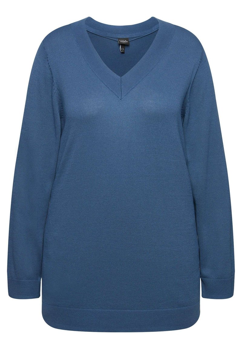 Ulla Popken Maglia Donna Con Scollo A V E Maniche 3/4, Dettagli Metallizzati 831716