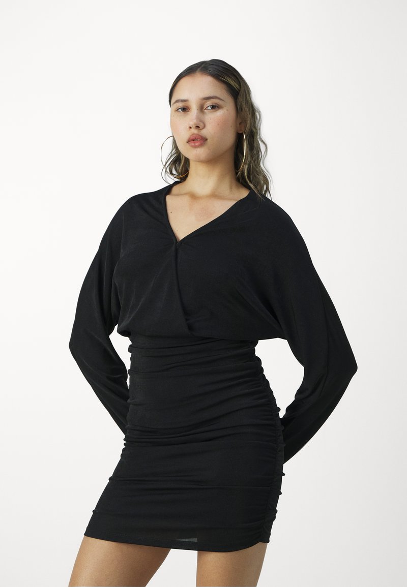 Gina Tricot BUZZY RUCHED DRESS - Shift dress - black - Zalando.ie