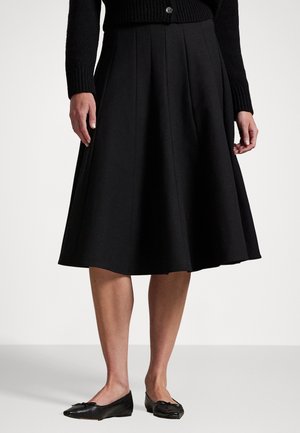 GABARDINE A-LINE SKIRT - Trapecinis sijonas - black