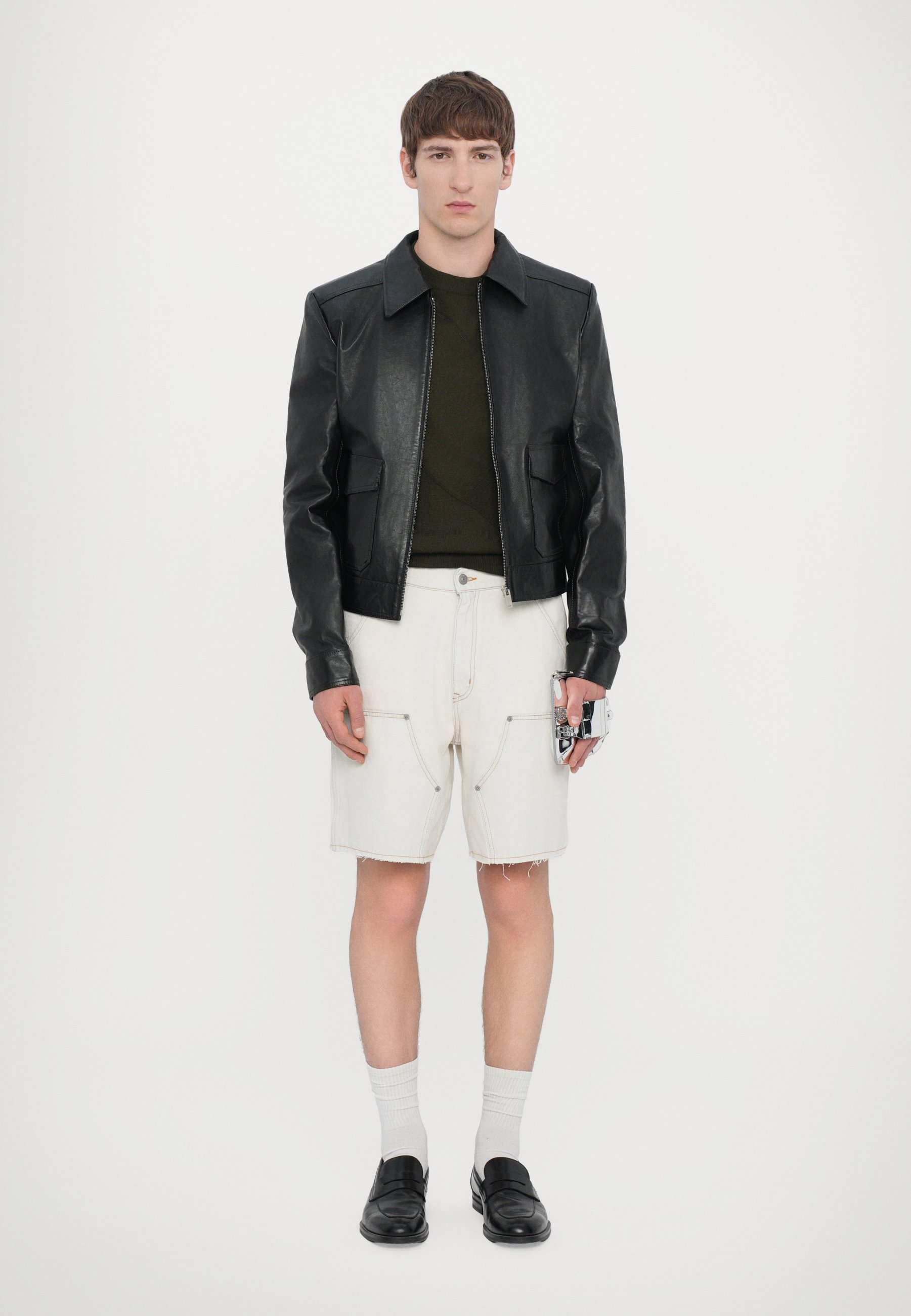 MM6 Maison Margiela SPORTS JACKET - Leather jacket - black - Zalando