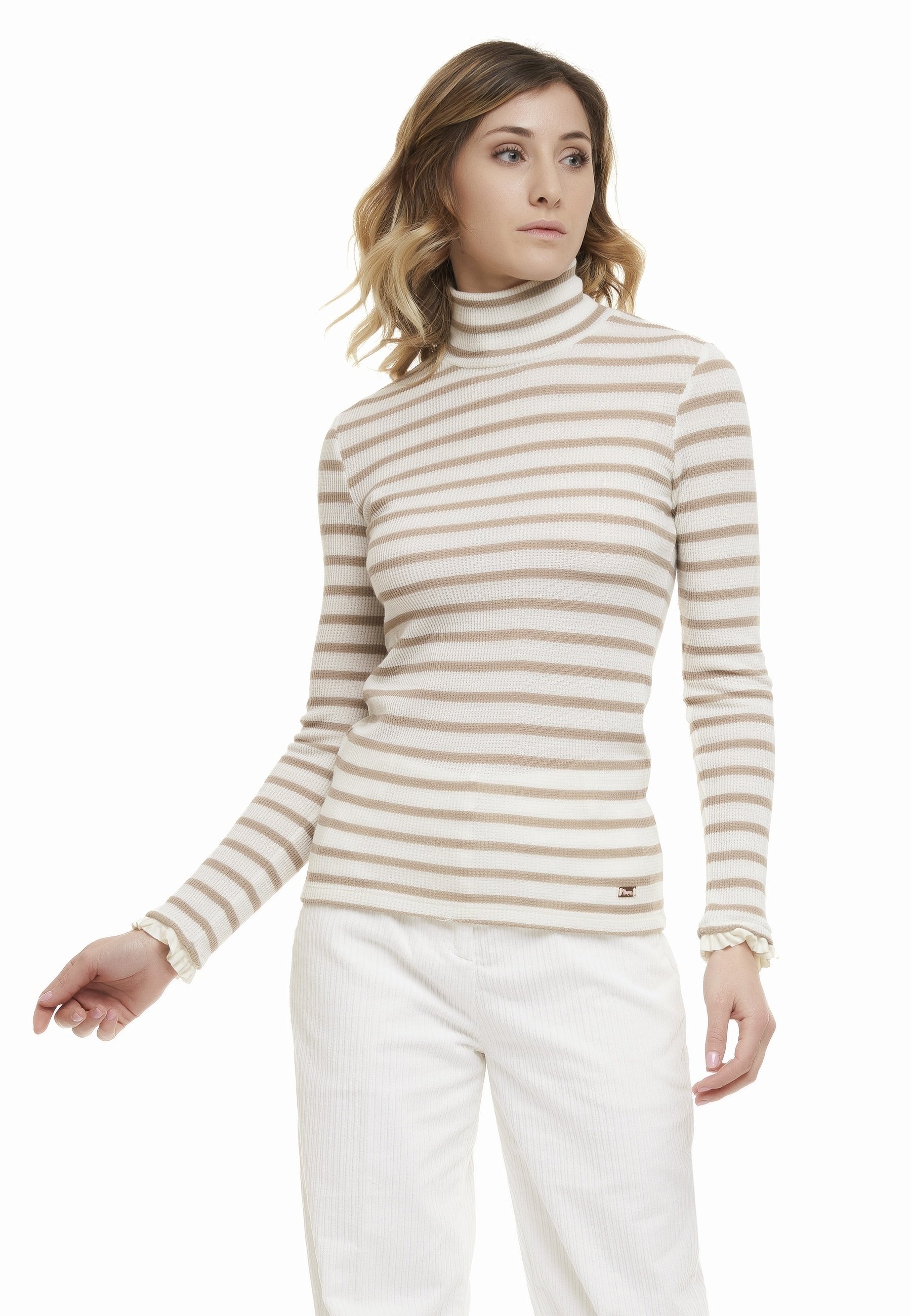 Harmont \u0026 Blaine DOLCEVITA CON ROUCHES POLSI - Maglione - sabbia/bianco -  Zalando.it