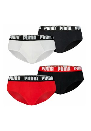 LOGO BÜNDCHEN 4ER PACK - Briefs - weiß/schwarz/rot