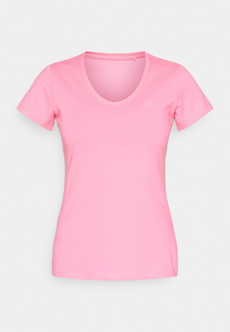 4F T-shirt basic donkerroze