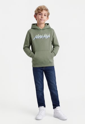 Karl Kani FLAMES JUNIOR - Kapuutsiga pusa - olive